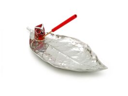 Incense Holder, Owl on a Dry Leaf