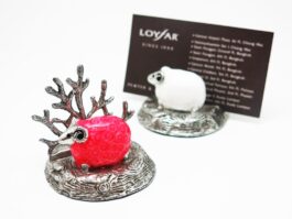 Card Holder, Sheep on Round Base