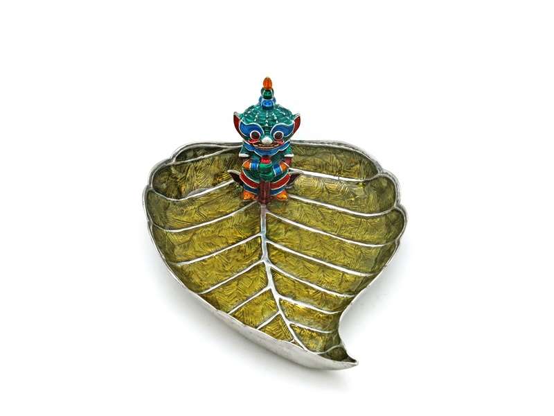 Tray, Giant on Bodhi Leaf with color - Image 2