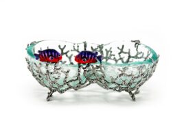 Tray, Coral with Twin Fish