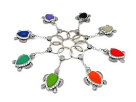 Key Ring, Turtle with Stingray Leather (Size L)