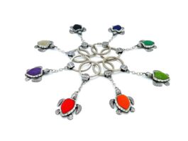 Key Ring, Turtle with Stingray Leather (Size S)